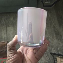 15 Oz Matte White,  Gold And Mermaid  Candle Vessels 