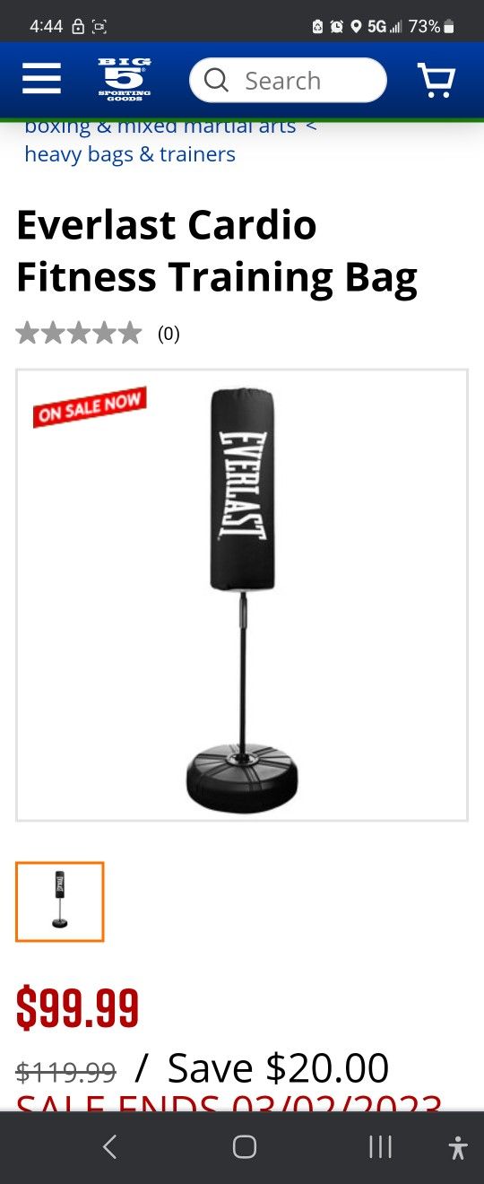 Everlast Cardio Fitness Training Bag Model Number:150000