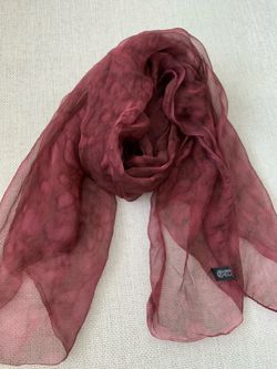 Silk Burgundy Scarf - 100% Silk Lightweight Wrap