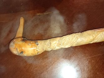 Hand-Carved Wooden Walking Stick / Wood Spirit Cane - Folk Art"