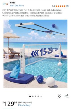 Volleyball Net & Basketball Hoop for Pool