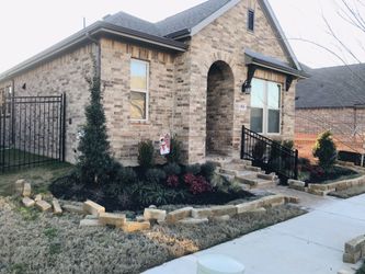 Brick and Stone Flower Bed!