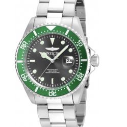 Invicta Pro Diver 20221 43mm Stainless Steel Men’s Watch Green Bezel Black Dial