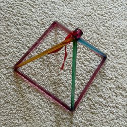 10 Inch Rainbow Crystal Pyramid W/ Case + Mallet 