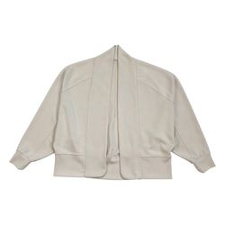 Lululemon Softstreme Dropped Sleeve Wrap Size 4 Jacket Sweatshirt White Opal Gym