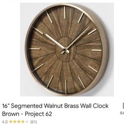 Wall Clock 16" Project 62 Walnut