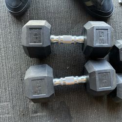 2-20# Dumbbells Valued , 2-35# Dumbbells . 100# Addidas Heavy Bag- 