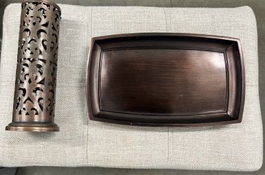 Room spray holder and guest napkin holder
