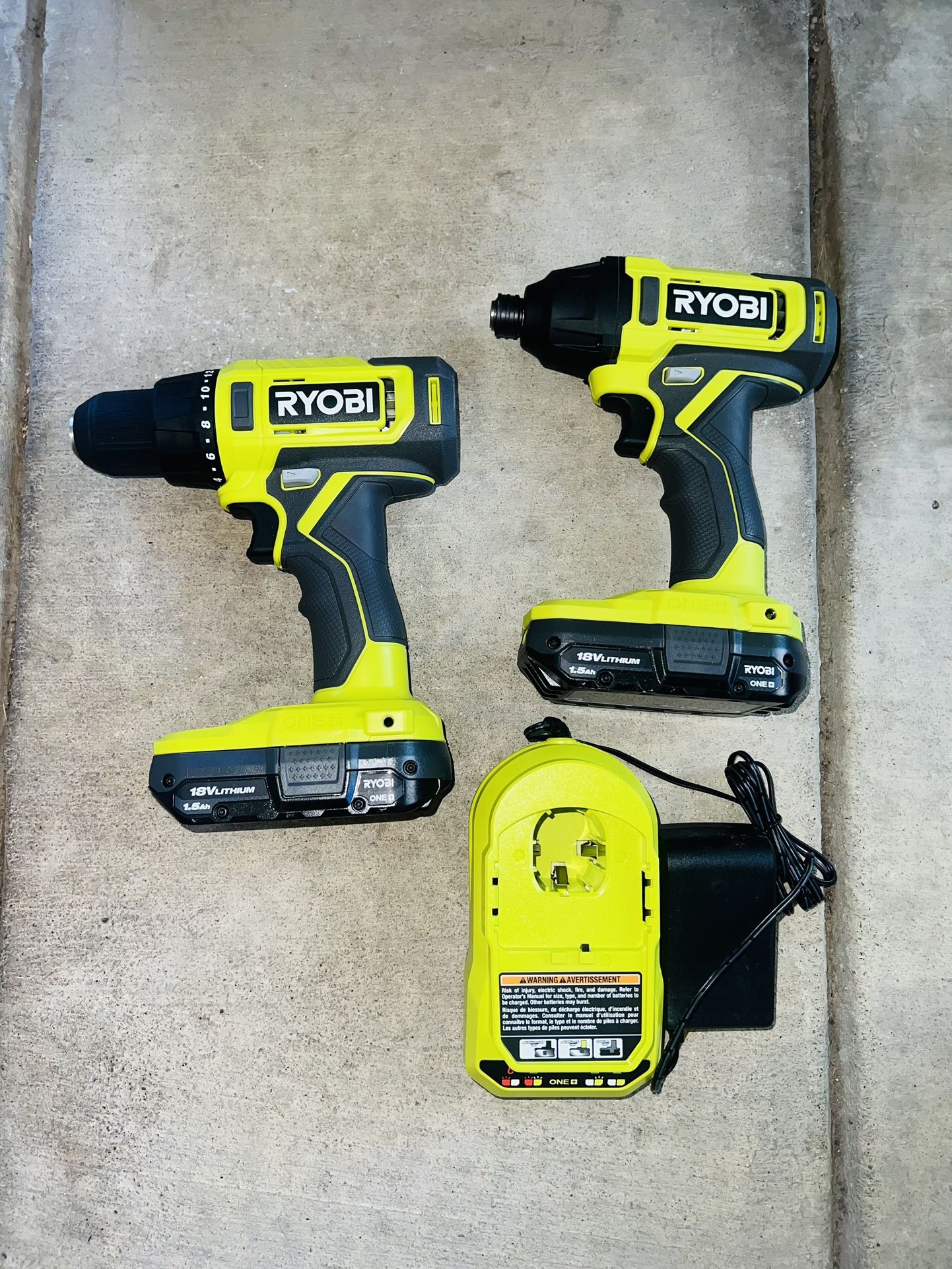 RYOBI ONE+ 18V 2-Tool Combo Kit with Drill/Driver, Impact Driver 2-Batteries & Charger New