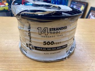 Southwire 14 AWG Stranded THHN Wire 500 ft White – Unused Roll