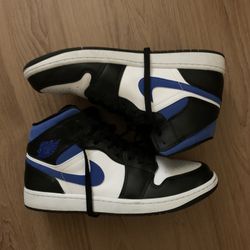 Jordan 1 Mid White Black Racer Blue