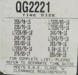 Quik GRIP QG2221 CAM TIRE CHAINS