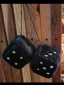 Black fuzzy Dice for car