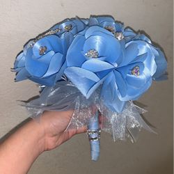 Artificial Bouquet Baby Blue
