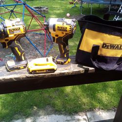 DeWalt 1/2 Drill/ Driver  And 1/2 Impact Wrench 12v Sub Compact Series