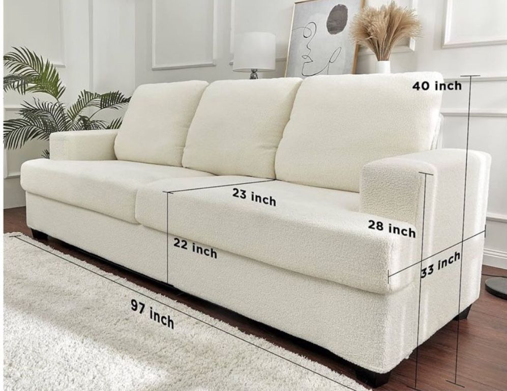 Boucle White Sectional