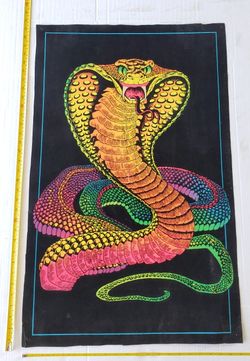 Vintage 1970s Cobra Black Light poster! ~34 inches x 21" inches