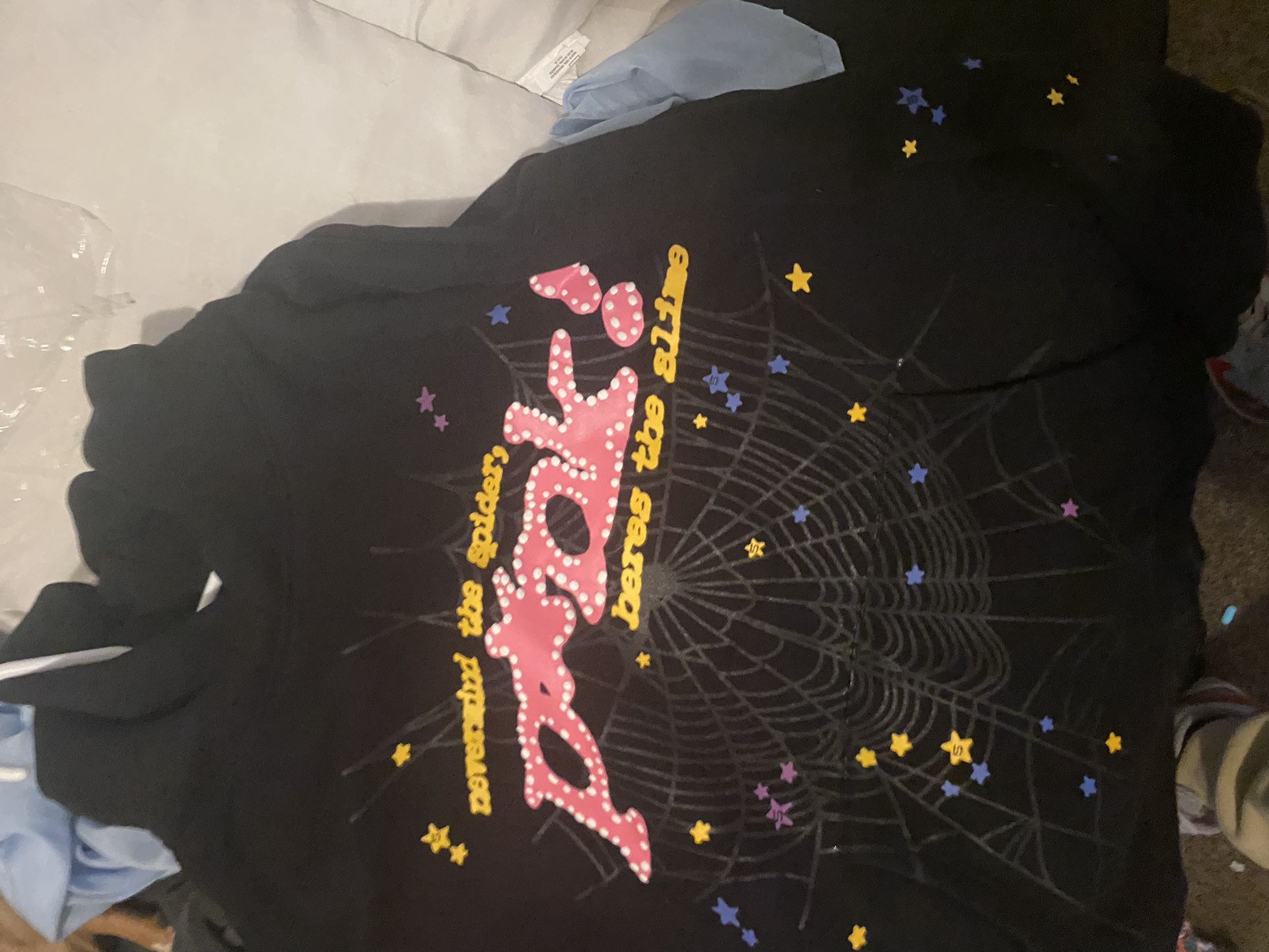 Black “pink” Sp5der Hoodie 