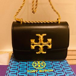 Tory Burch Eleanor Black Leather Shoulder Bag