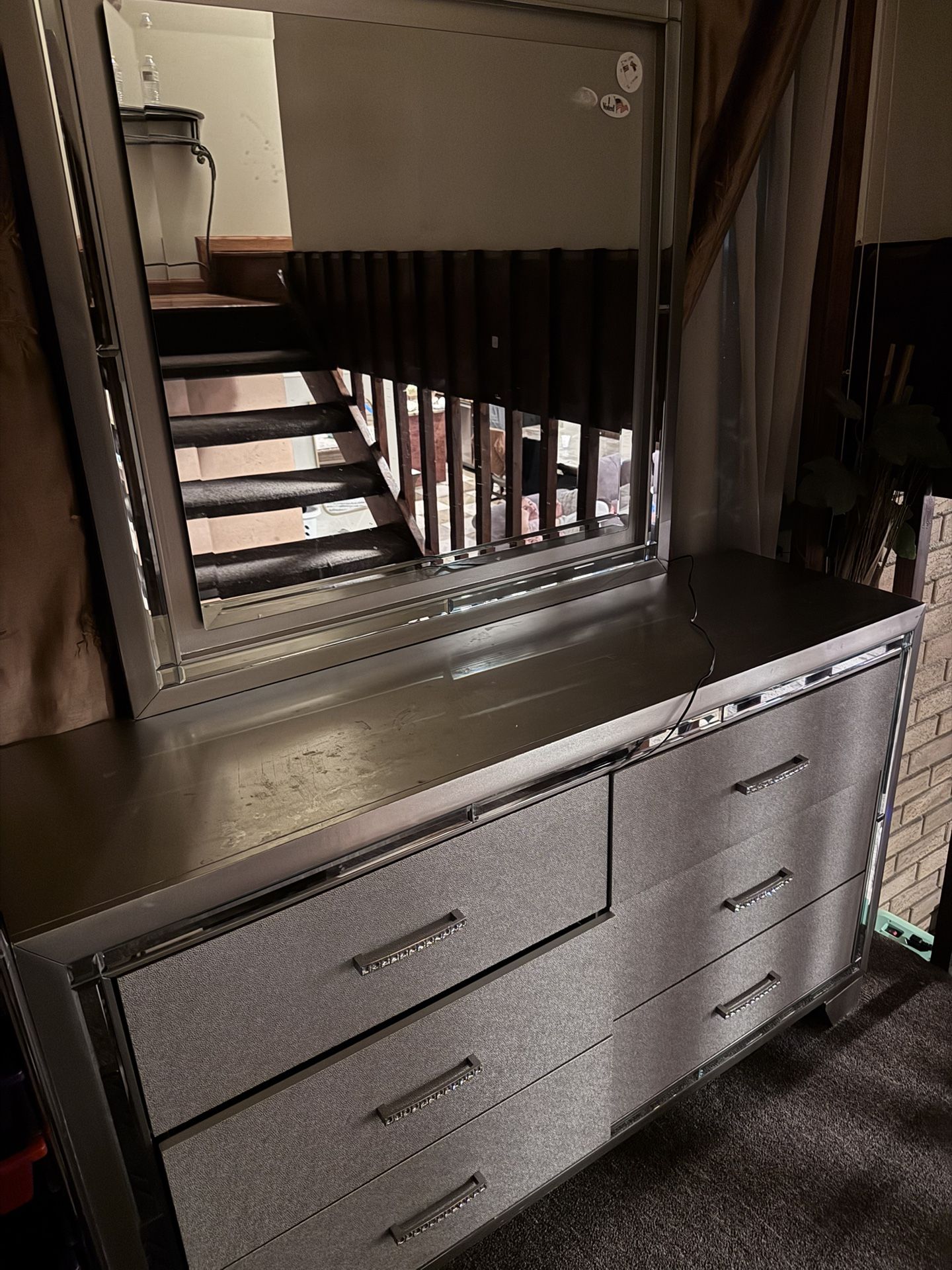 Dresser With LED MIRROR/ Chest/ Matching Nightstand