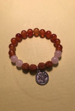 Carnelian,rose quartz bracelet