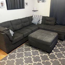 Gently Loved Dark Gray Sofa Sectional 