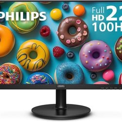 Philips 221V8LB 22 inch Class Thin Full HD (1920 x 1080) Monitor, 100Hz Refresh Rate, VESA, HDMI x1, VGA x1, LowBlue Mode, Adaptive Sync