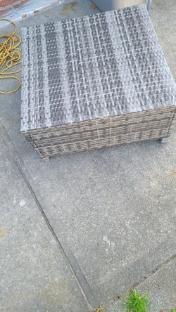 Wicker Coffee Table - Gray