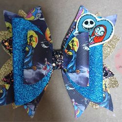 Nightmare Before Christmas Faux Leather Hair Bows 