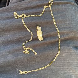 Gold Chain San Judas Pendant 