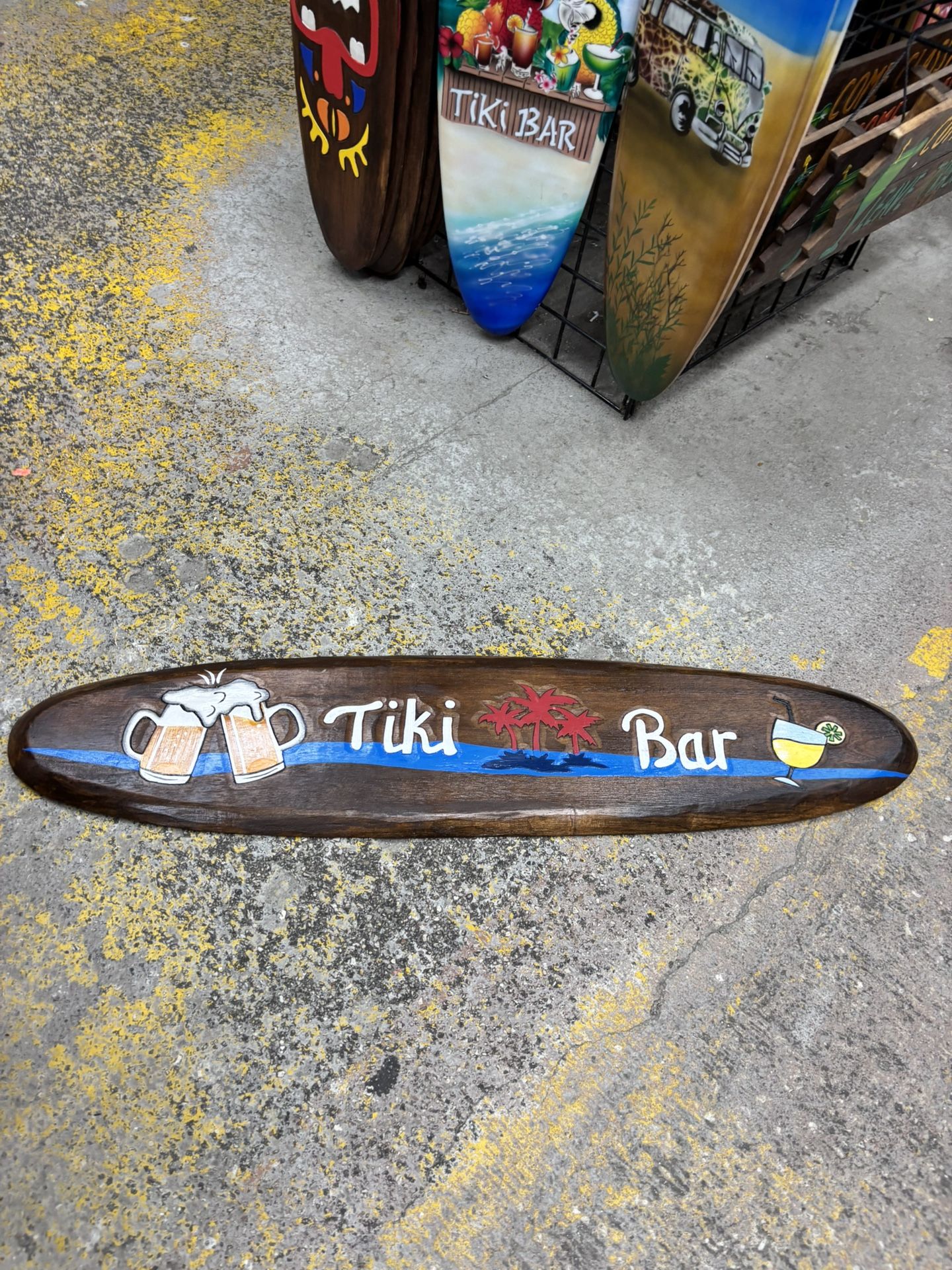39” TIKI BAR TROPICAL SIGN WALL HANGING ART DECOR