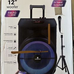 Bluetooth Portable Speaker Motion LED Lights FM Radio  Microphone for Karaoke perfect for Parties 🤩