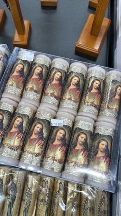 One Dozen- Artisanal Metal Embossed Candles (Jesus)