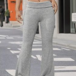 Grey flare legging pants 