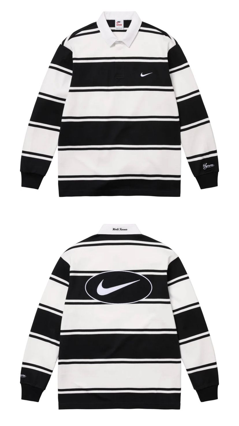 新品未使用】Supreme Nike Stripe Rugby Black M - メルカリ