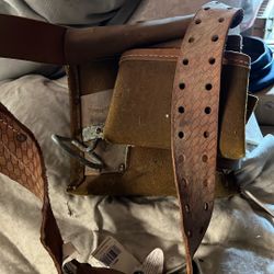 Leather Work Pouch Belt