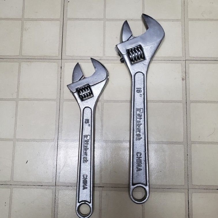 Pittsburgh, Jumbo Adjustable Wrenches..