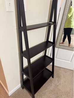 4-Tier Espresso Ladder Bookshelf / Display Shelf