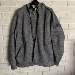 Gray Adidas Zip Up Hoodie Sweater XL