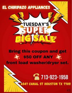 Tuesday’s Washer/Dryer Sale
