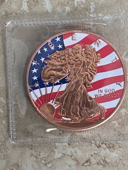 Walking Liberty colorized copper