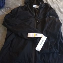 NWT- Black Calvin Klein Men's Windbreaker Jacket (Size M)