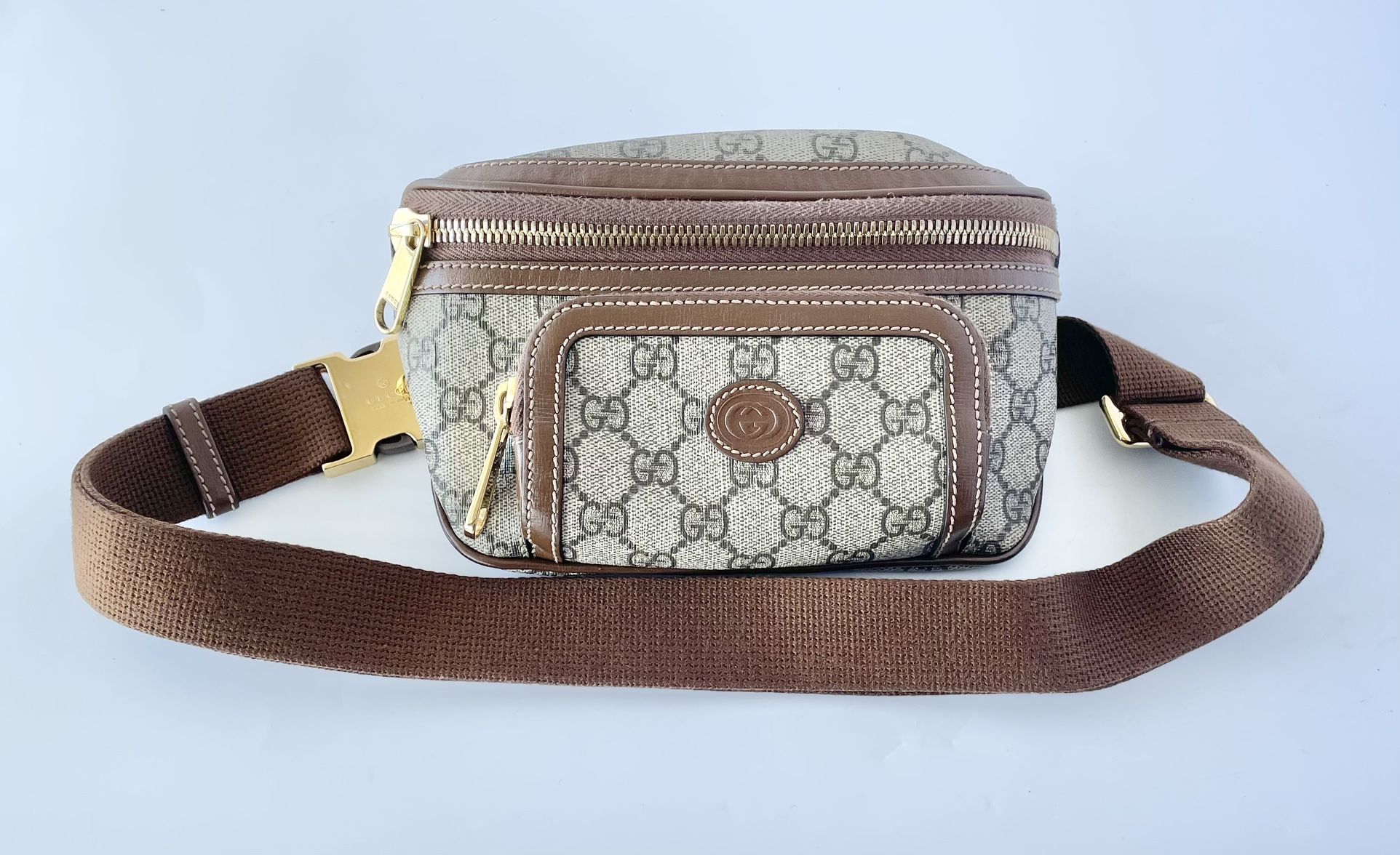 Gucci GG 682933 Beige Canvas Mini Belt Bag