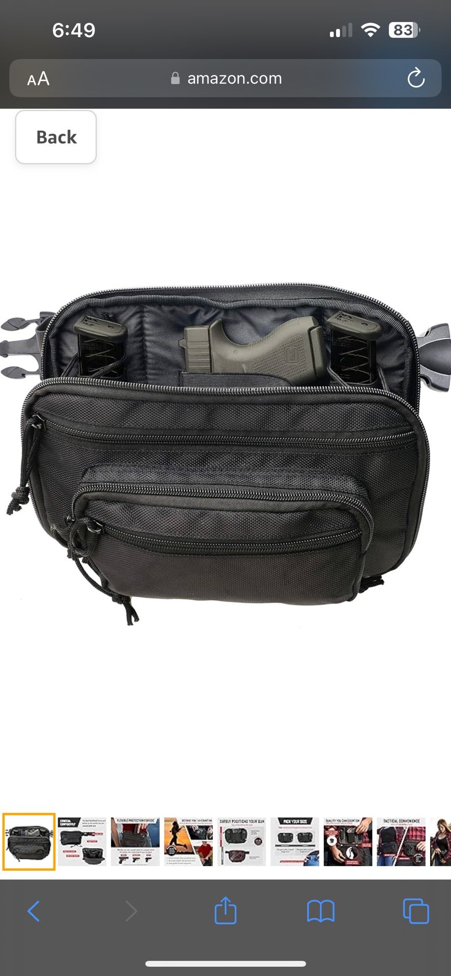 ComfortTac Ultimate Fanny Pack Holster Compatible with Glock 42, 43, 26, 27, S&W Bodyguard, Shield, Springfield XDs, Taurus, Sig, and Most Subcompact