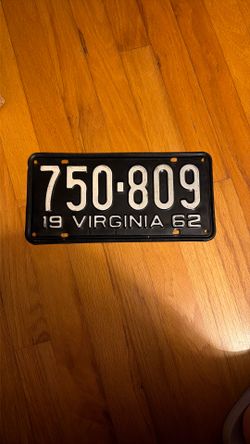 62 VA License plate
