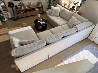 Larce 4-Piece Sectional with Chaise, Nuvella Performance Fabric