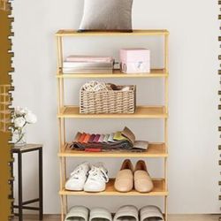 NATTHSWE Bamboo Vertical Shoe Rack (6 TIER)