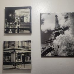 Paris France Art Painting Wall Canvas Paint Frame Frames Framed 