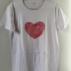 Heart Print Shirt, Large 