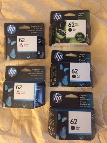 HP 62 Printer Cartridges -$10 Each